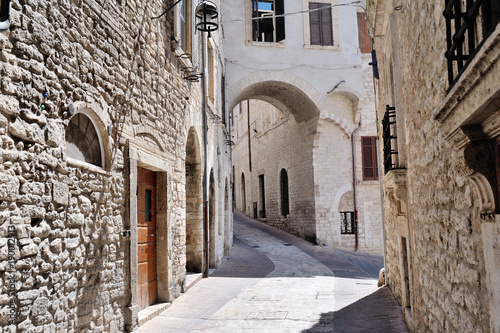 Medieval street in the Italian hill town of Assisi. The traditional italian medieval historic center in Umbria. Italy