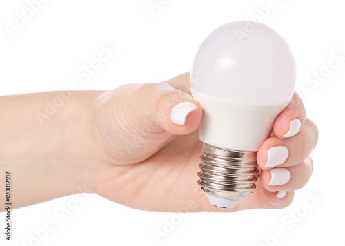 Led lamp in hand