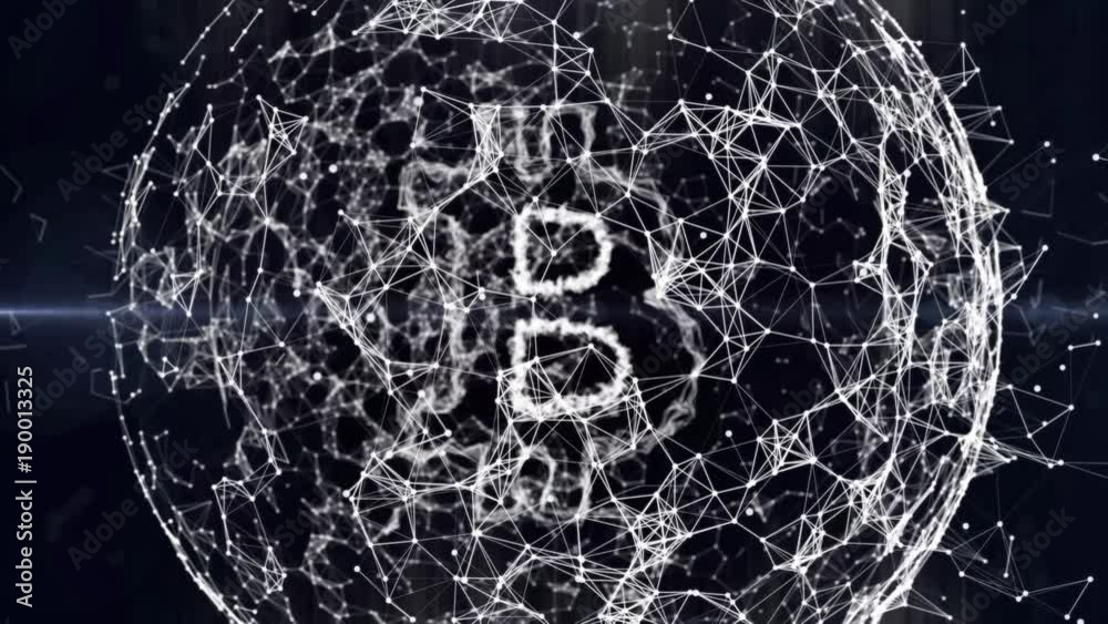 Cripto currency bitcoin in Global internet worldwide. Abstract Blockchain Matrix Background. Binary Computer Code. Video available in 4K FullHD and HD render footage