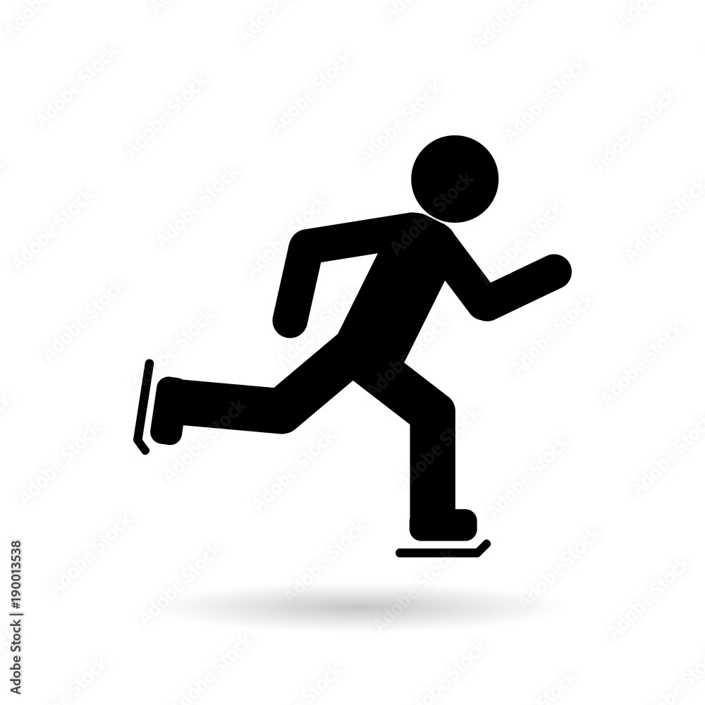 Fotografie Skater black icon on white background. Vector icon