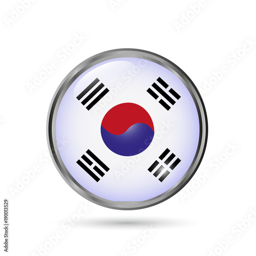 Flag of South Korea icon on white background