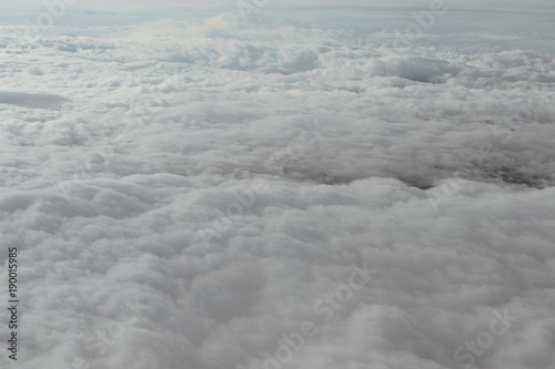 Clouds, view from the window of airplane flying in the clouds
