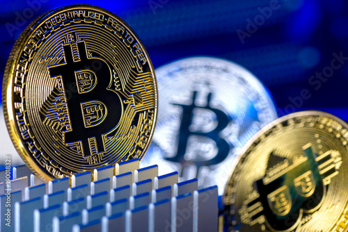 Three bitcoins photo