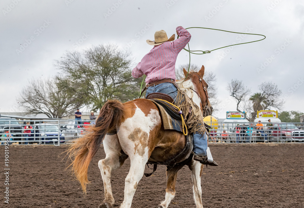 Φωτογραφία Cowboys compete in a Ranch Rodeo that includes roping