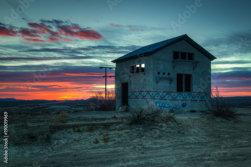 Lonely building in the desert