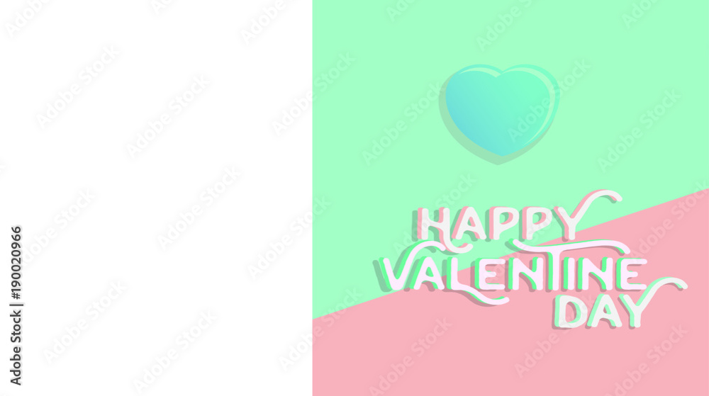 Fototapeta premium Happy valentine\'s day heart , greeting happy valentine day holiday , valentine day with color Pastels love