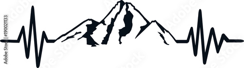 Mountain heartbeat line rock