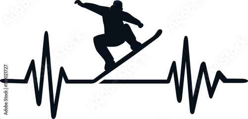 Snowboard heartbeat line