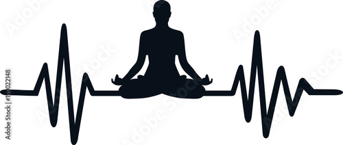 Yoga heartbeat line word