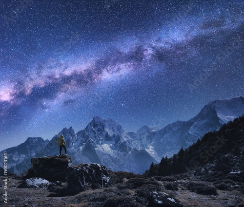 Space with Milky Way and mo...