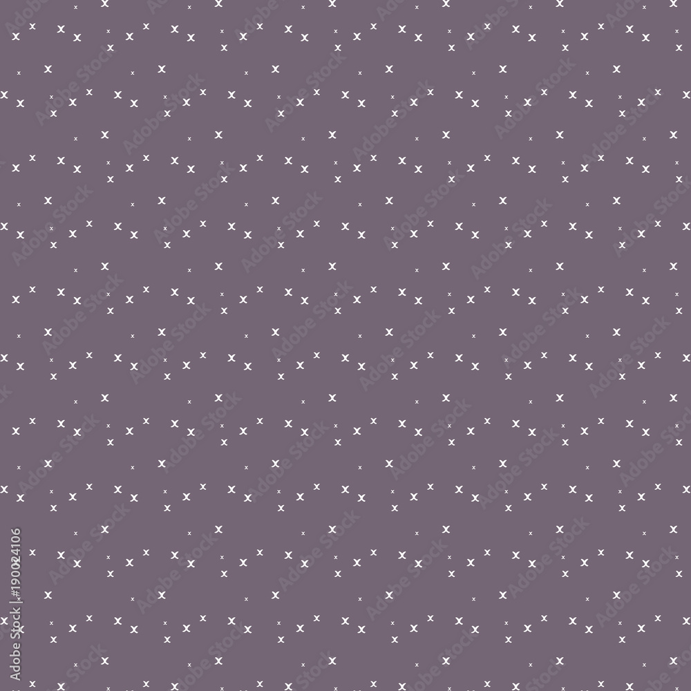 Hipster Pattern with grey star ornament on purple background 