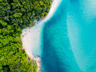 Deken met foto Luchtfoto strand A vibrant aerial view of the beach  © Darren