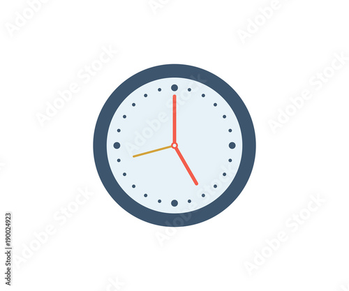 Clock icon. Vector illustration in flat minimalist style.