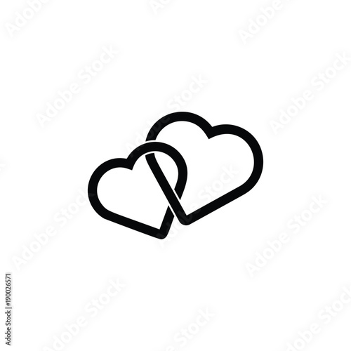 two crossed hearts icon. Element of love for mobile concept and web apps. Thin line  icon for website design and development, app development. Premium icon