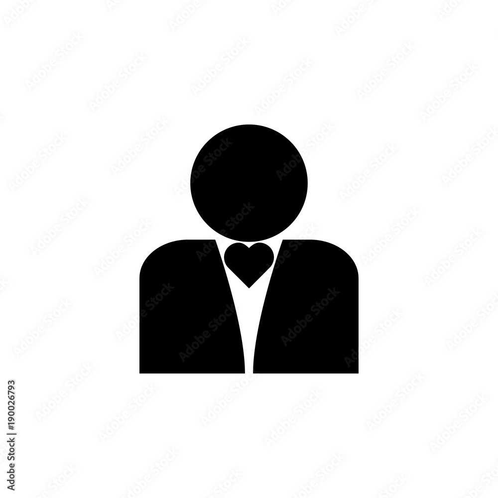 man with heart icon. Element of love for mobile concept and web apps. Thin line  icon for website design and development, app development. Premium icon