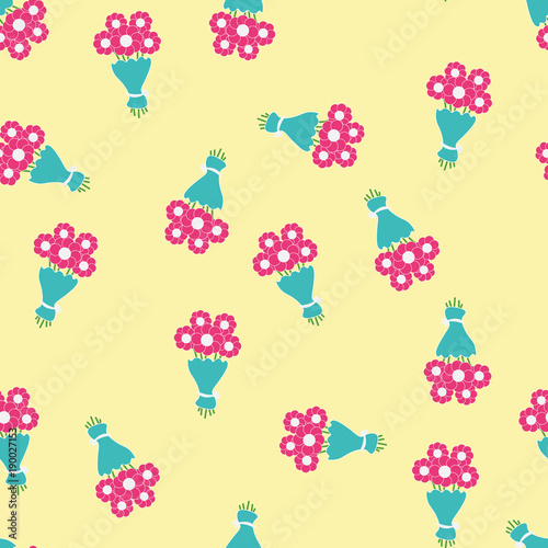 Background flowers bouquet pattern design.