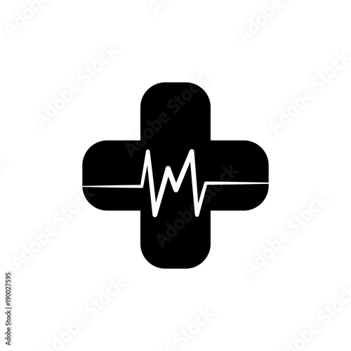 cross and palpitations icon. Element of medical instruments icons. Premium quality graphic design icon. Signs, outline symbols collection icon for websites, web design, mobile app photo