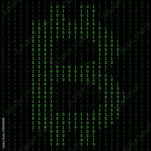 Binary code blockchain. Technology algorithm in decryption and encryption. Coding bitcoin concept.