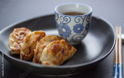 Fried Gyoza with Soy Sauce