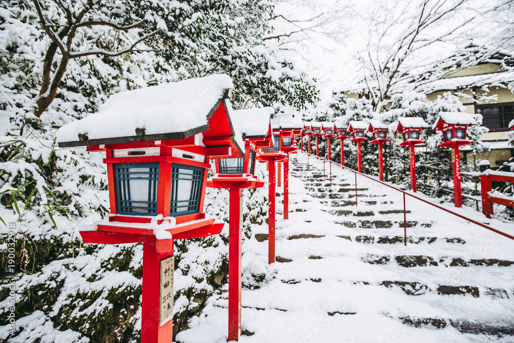 Obraz premium Kioto Kibune Shrine zimą