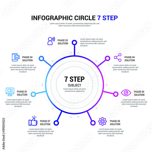 Circle 7 step Infographic