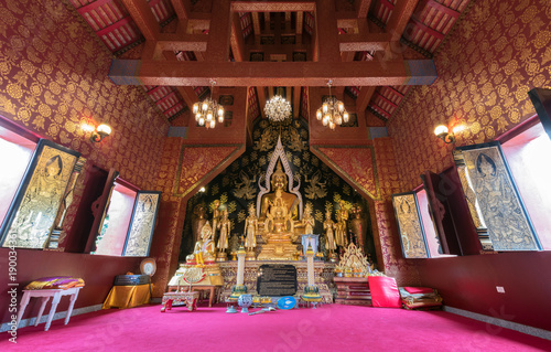 Beautiful Buddha statue in sangkaewphothiyan temple