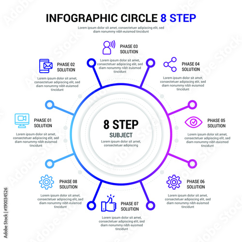 Circle 8 step Infographic