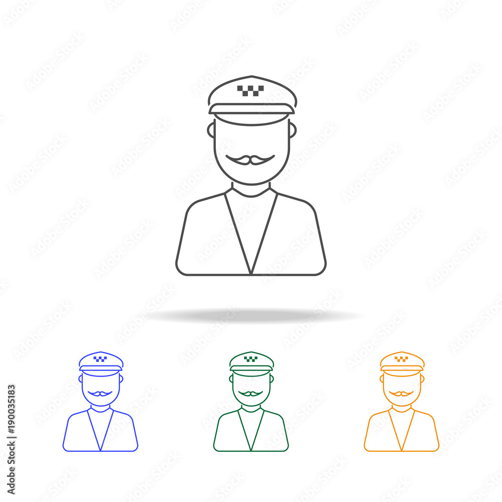 man taxi driver avatar multicoloured icons. Element of profession avatar of for mobile concept and web apps. Thin line icon for website design and development, app development man taxi driver avatar multicoloured icons. Element of profession avatar of for mobile concept and web apps. Thin line icon for website design and development, app development
