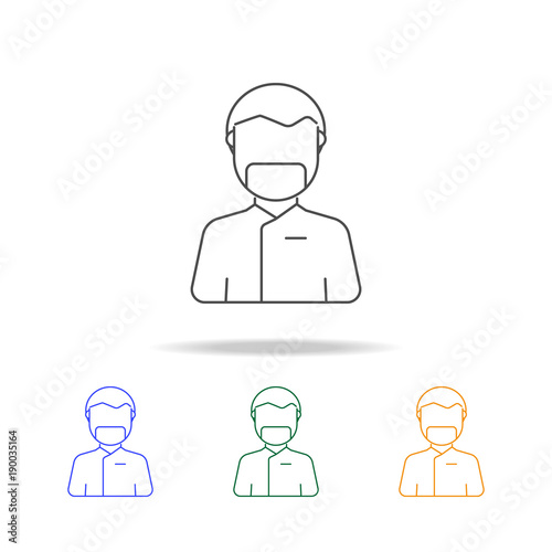Medical surgery doctor avatar multicoloured icons. Element of profession avatar of for mobile concept and web apps. Thin line  icon for website design and development