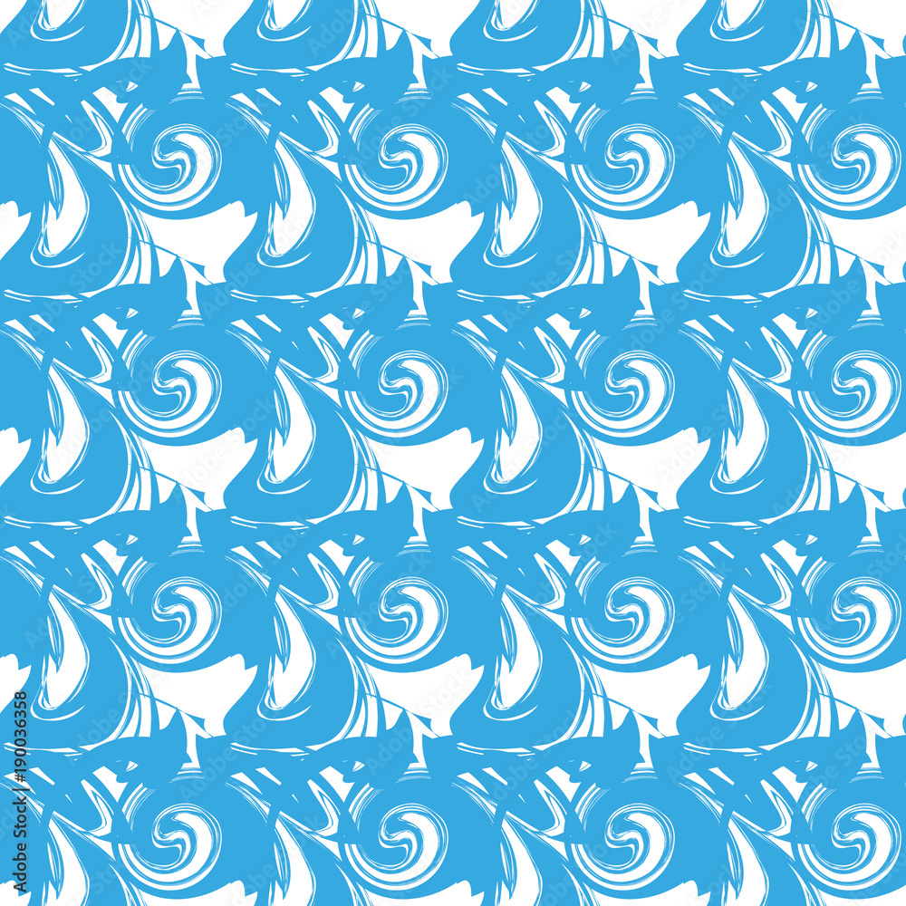 Blue swirl seamless pattern. Blue swirl seamless pattern.