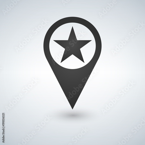 Star favorite pin map icon....