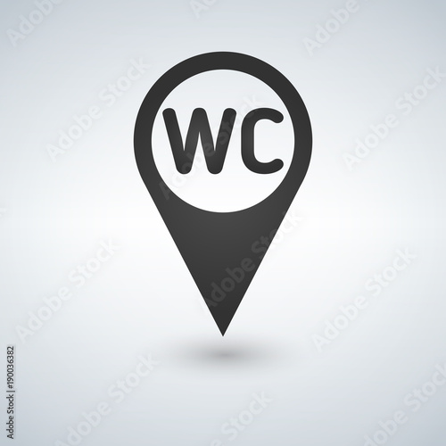 WC Toilet location icon vec...