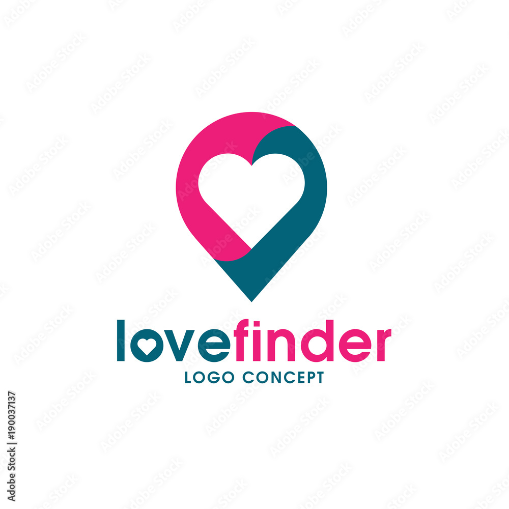 love pin logo, love finder logo, Love placeholder with heart icon vector,Romantic date location symbol, logo illustration.