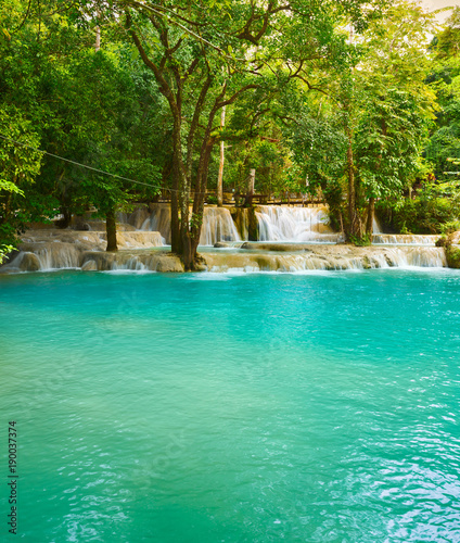 Tat Sae Waterfalls. Beautiful landscape. Laos. © Olga Khoroshunova