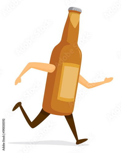 Beer bottle running fast