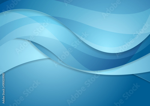 Bright blue abstract waves background