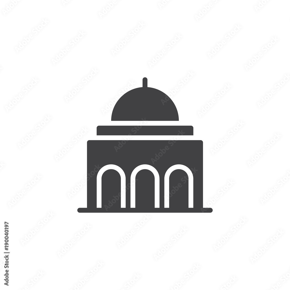 Oriental building icon vector, filled flat sign, solid pictogram isolated on white. Symbol, logo illustration.