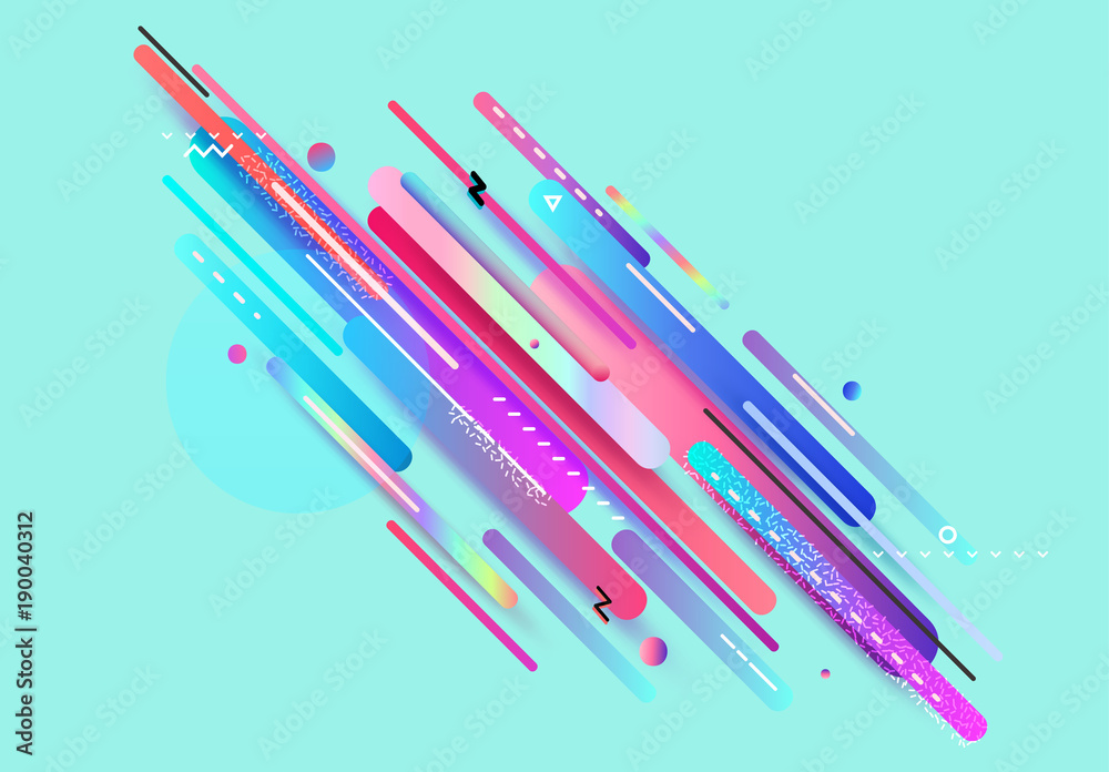 Modern design abstract illustration. Color trend elements.