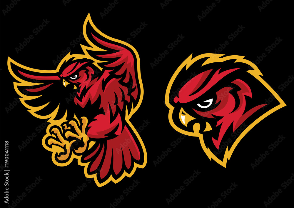 angry owl mascot with sport mascot style