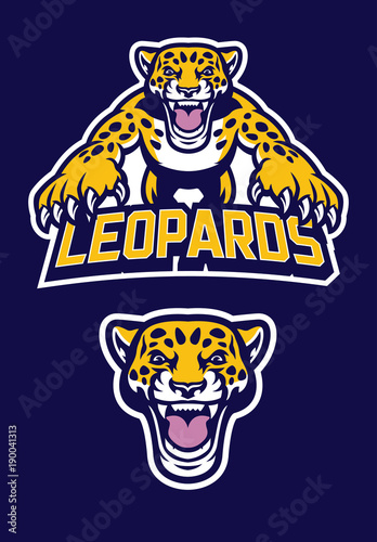 pounching leopard mascot