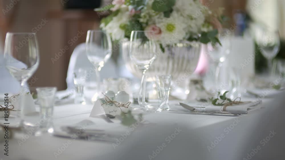 Decorated table for luxury, elegant dinner Decorated table for luxury, elegant dinner