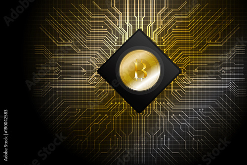 vector bitcoin cpu for digital cerrency concept