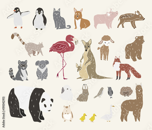 Fototapeta Naklejka Na Ścianę i Meble -  Vector of various types of animals