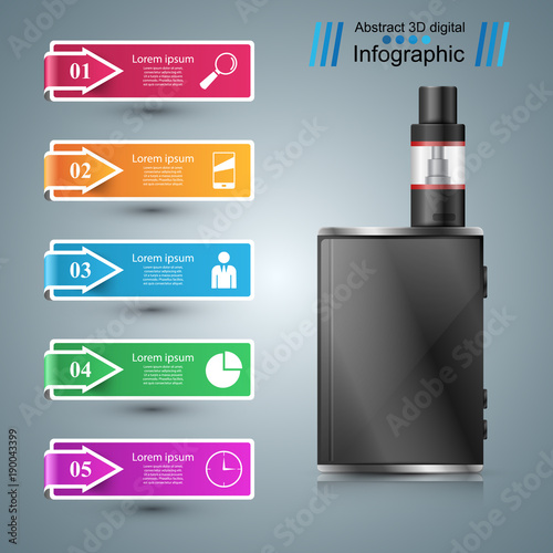 Vape, vaper, smoke - business infographic Vector eps 10