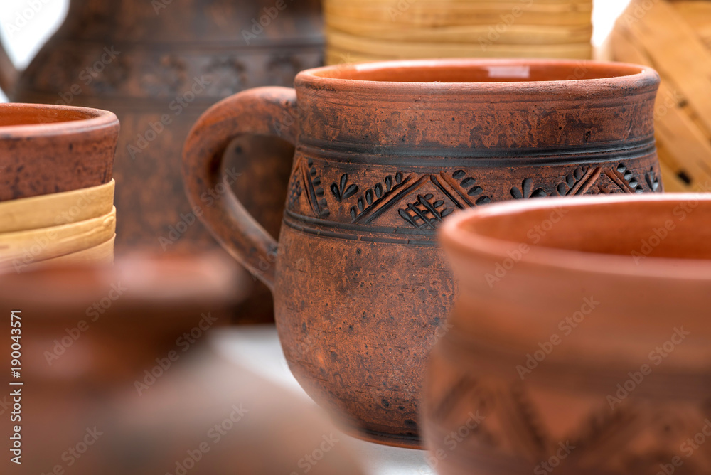 Ceramic tableware in milking technique. Hand-made. Ceramic tableware in milking technique. Hand-made.