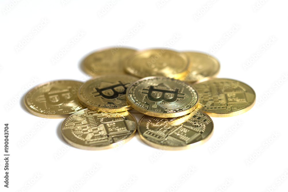 Bitcoin isolated on white background. .