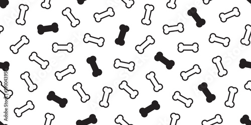 Fototapeta Naklejka Na Ścianę i Meble -  Dog Bone Seamless dog vector pattern isolated wallpaper background black white