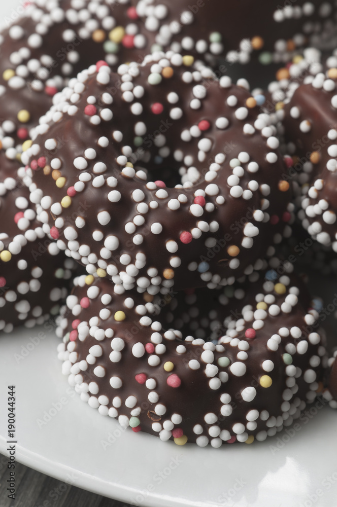 Cake rings with icing and topping Cake rings with icing and topping