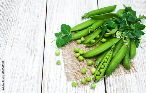 green peas on a table