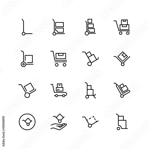 Dolly flat icon set .